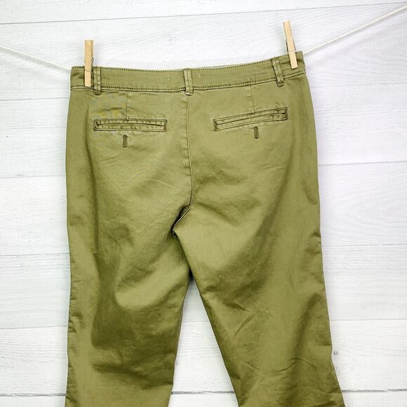 Anthropologie Womens Chino Pant Relaxed Fit Green Side Stripe Stretch Size 26 - Picture 10 of 14